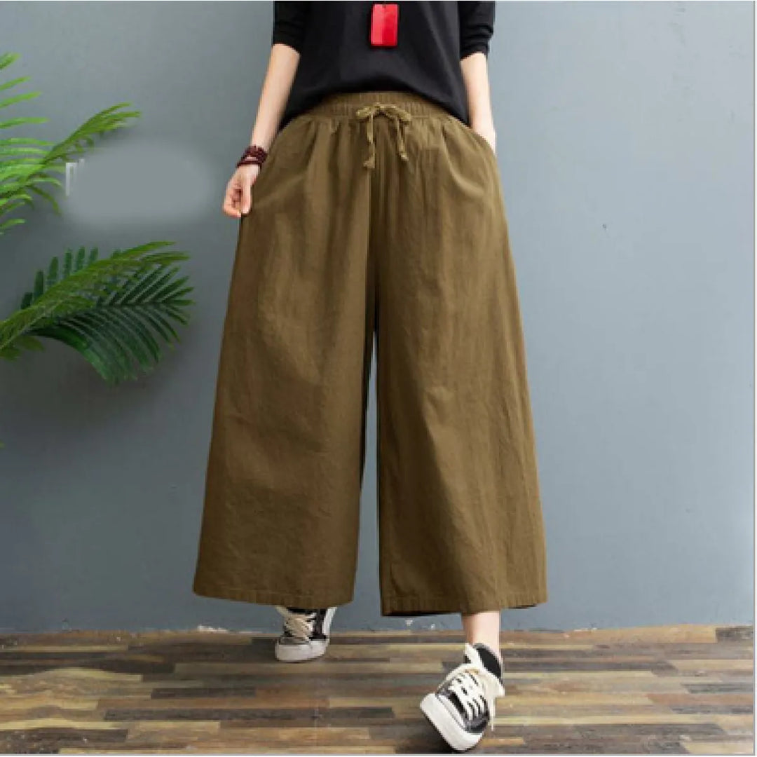 AMELINA – LINEN PLISSÉ BROEK COMFORT FIT