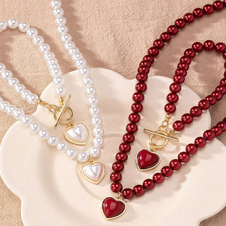 Set van armband en ketting met hartvormige hanger van 2 stuks