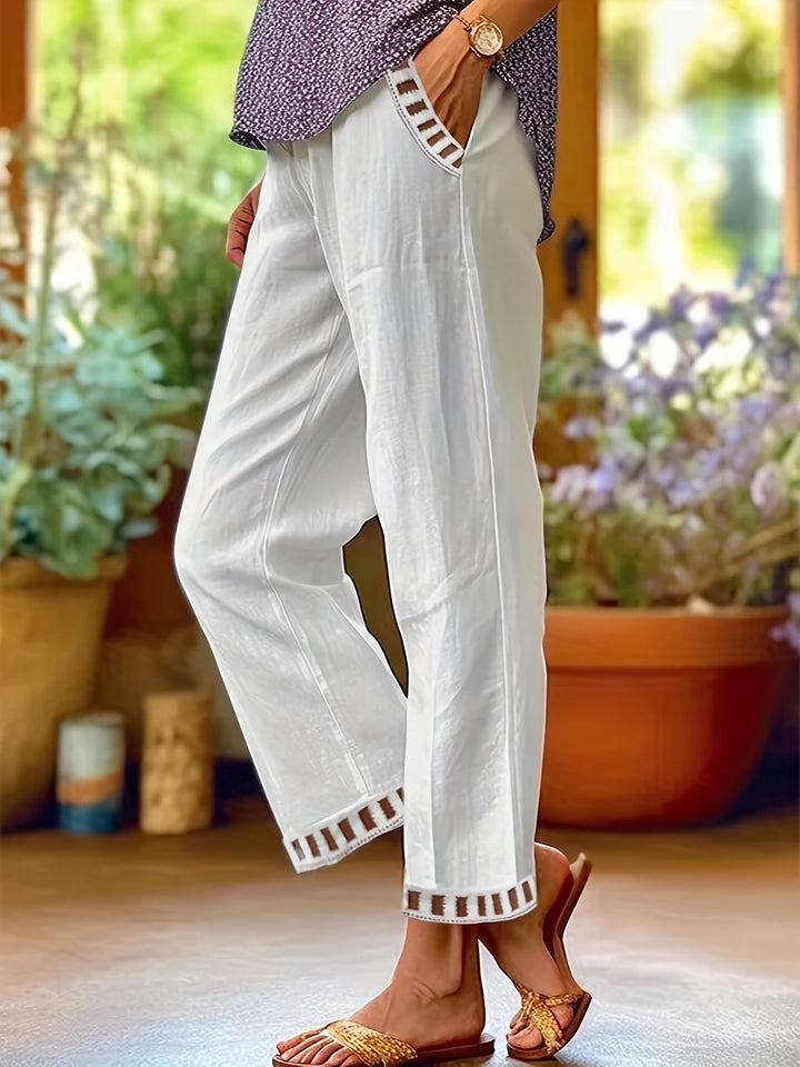 Wren – Cropped Relax Broek met Contrasterende Details