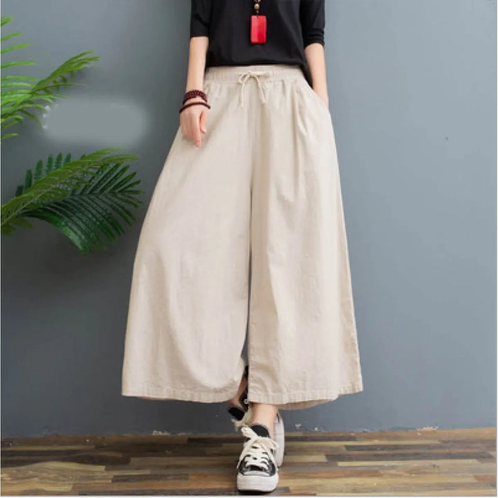 AMELINA – LINEN PLISSÉ BROEK COMFORT FIT
