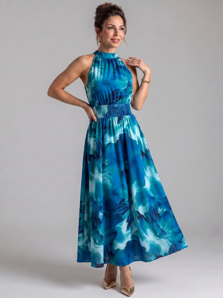 Celestine | Kleurrijke Print-Midikleed