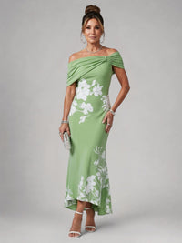 Christina | Off-shoulder Draped Midi-jurk