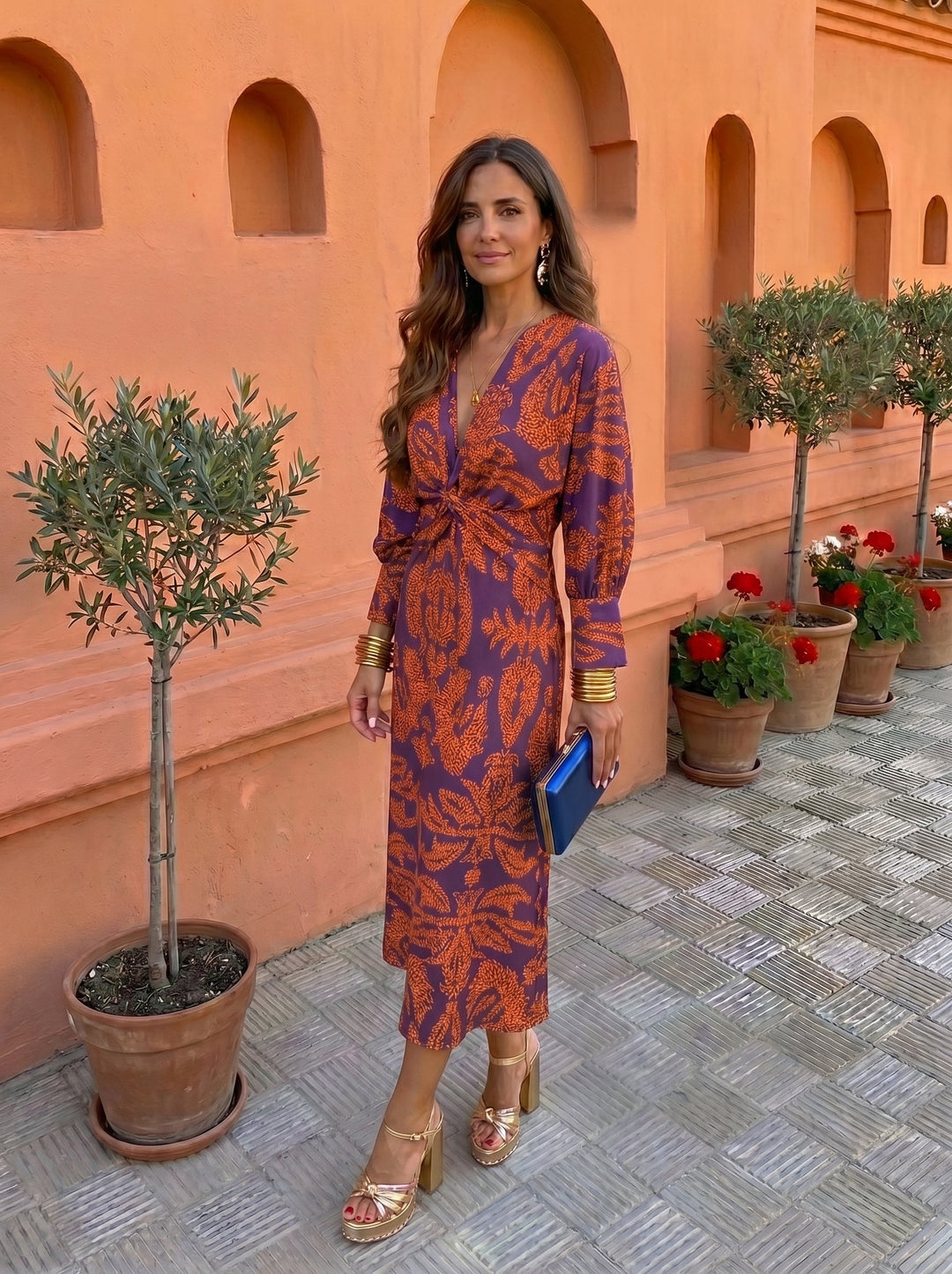 Midi-jurk met print