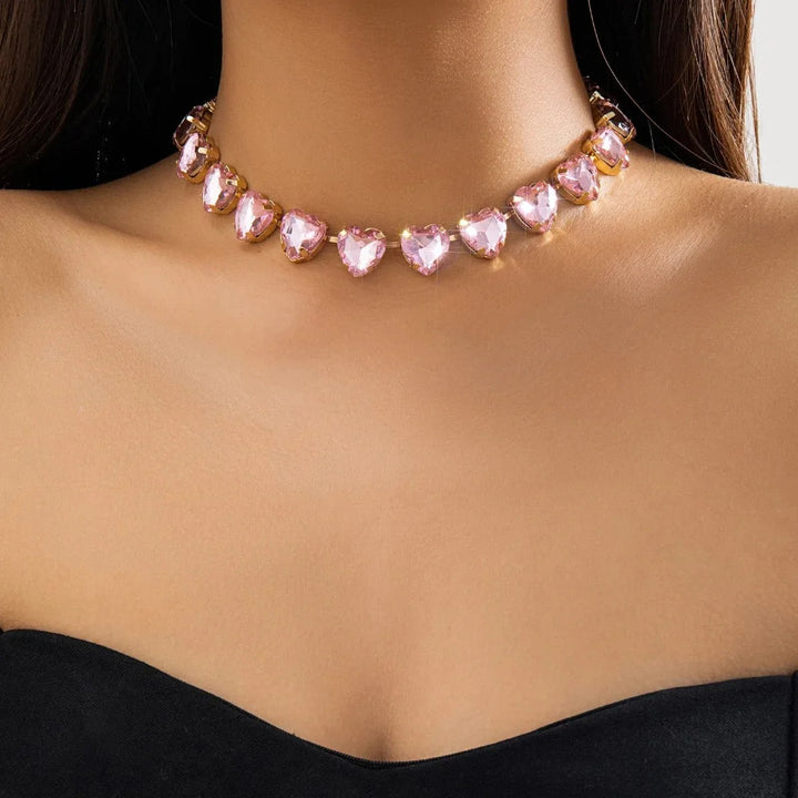 Choker Ketting Hart van Kristal