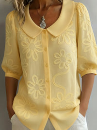Kayleigh  | Lichte Bloemenblouse Natuurlijke Elegant