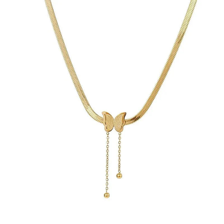 Delicate Vlinder Haringbone Hangketting