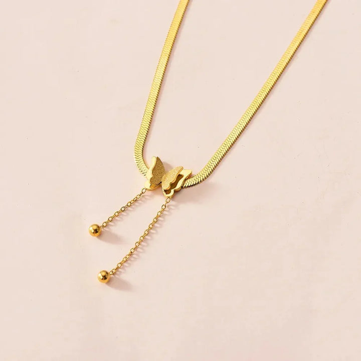 Delicate Vlinder Haringbone Hangketting
