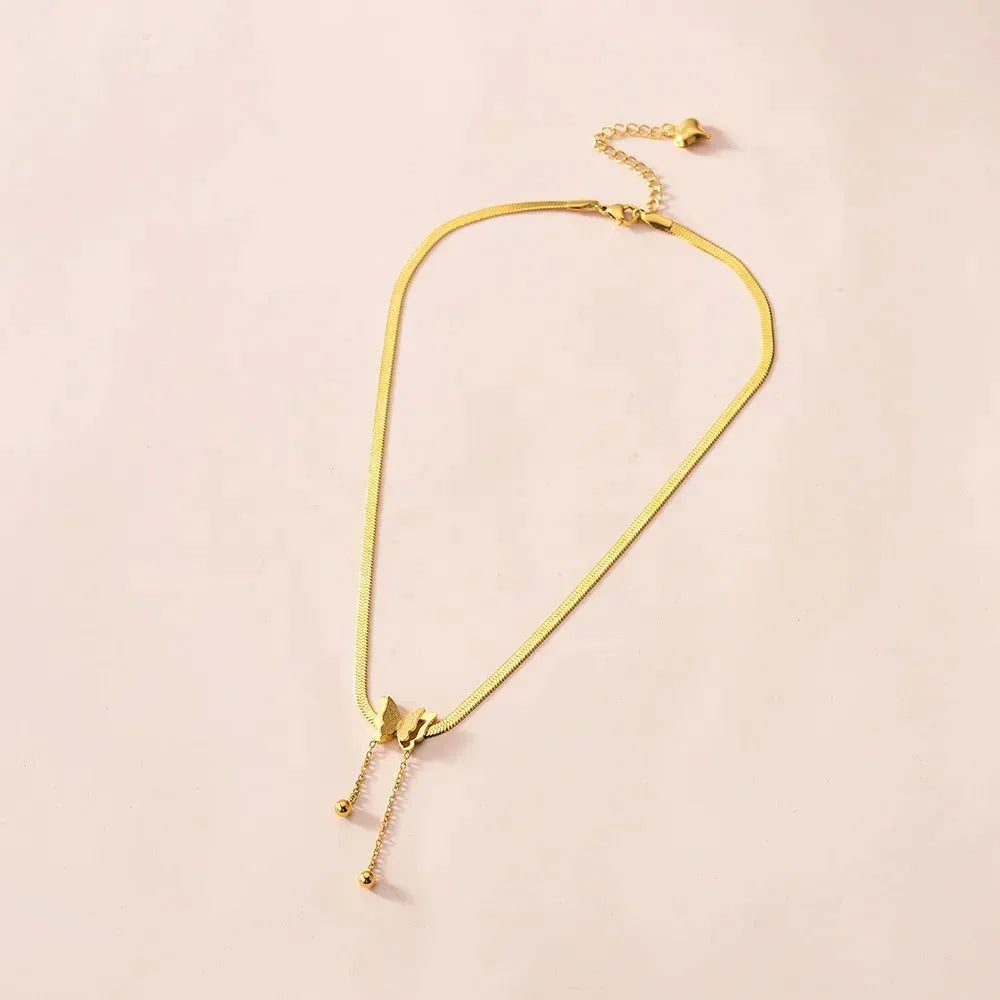 Delicate Vlinder Haringbone Hangketting