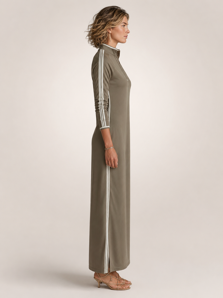 Frieda | Minimalistisch Sweatkleed in Maxi-lengte