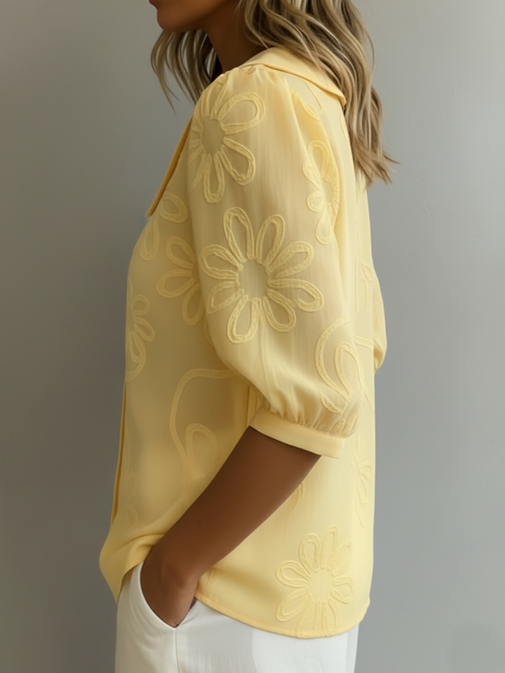 Kayleigh  | Lichte Bloemenblouse Natuurlijke Elegant