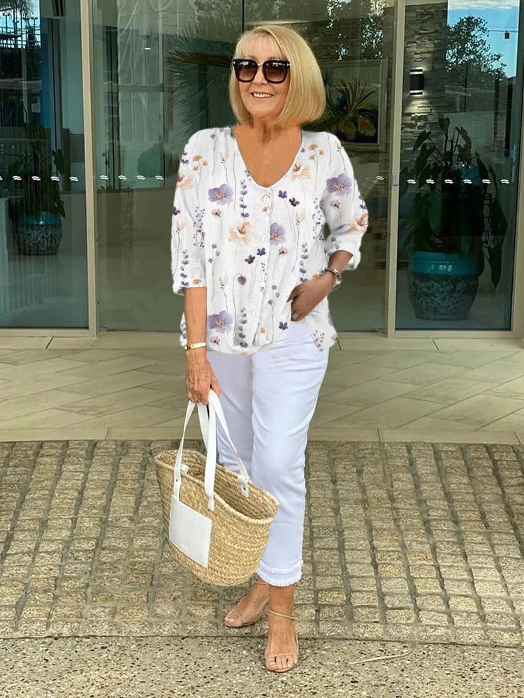 Joanne | Tuniek met Gedrukte Knopen