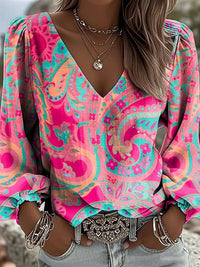 Casual Blouse met Paisley Bloemenmotief voor Dames