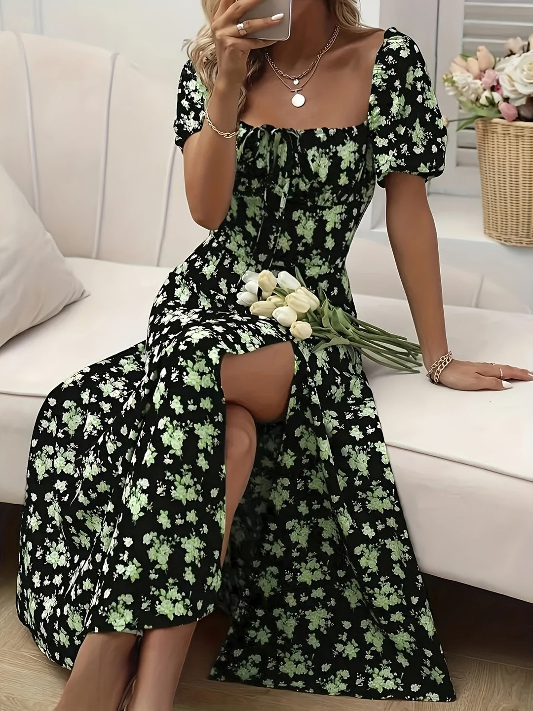 La Scintilla | Elegante Bloemenjurk Chloé