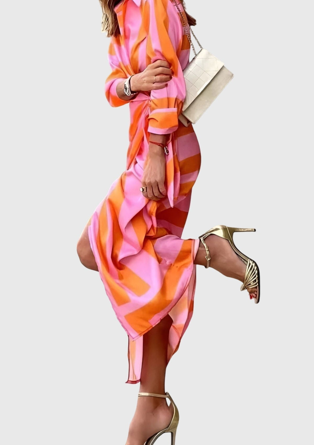 Everly | Elegante Wikkeljurk met Print