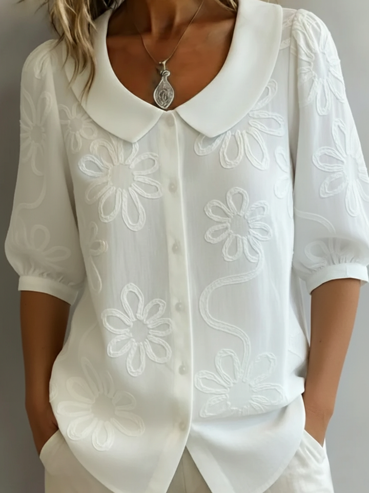 Kayleigh  | Lichte Bloemenblouse Natuurlijke Elegant