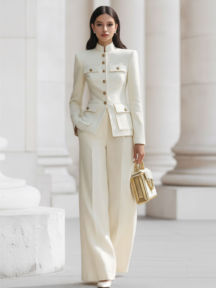 Christina - Compleet Elegante in Crème met Gouden Accenten