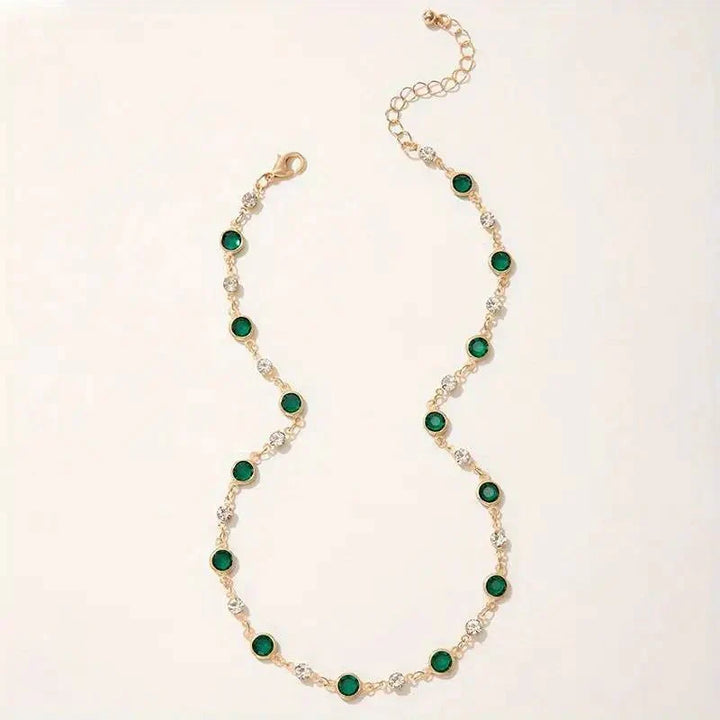 Choker Ketting met Smaragd en Diamanten