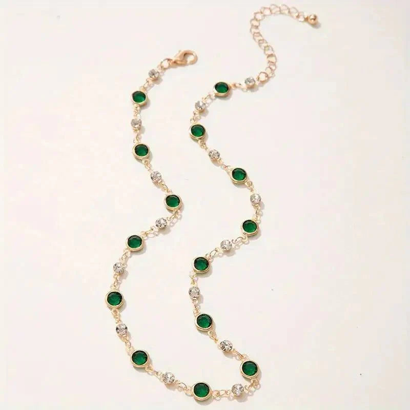 Choker Ketting met Smaragd en Diamanten