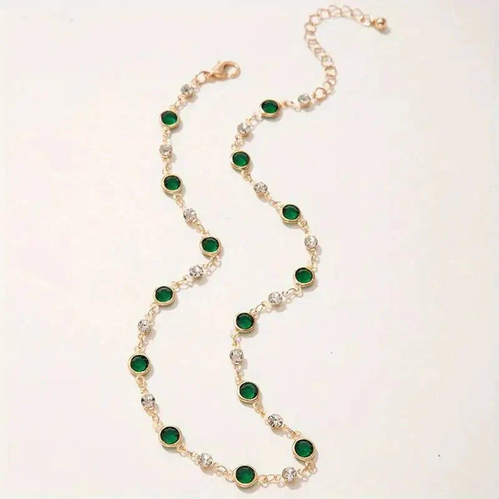 Choker Ketting met Smaragd en Diamanten
