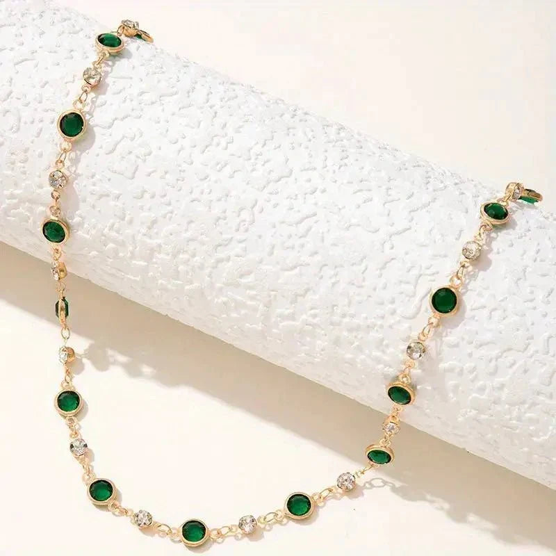Choker Ketting met Smaragd en Diamanten