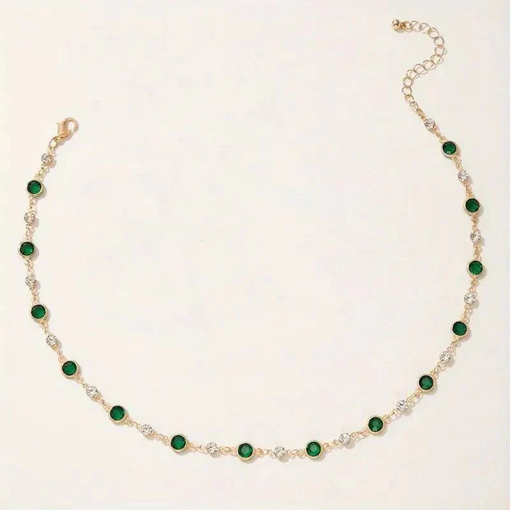 Choker Ketting met Smaragd en Diamanten