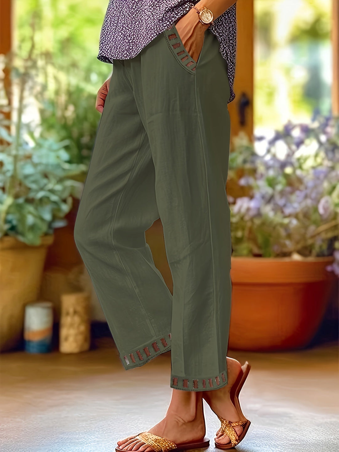 Wren – Cropped Relax Broek met Contrasterende Details