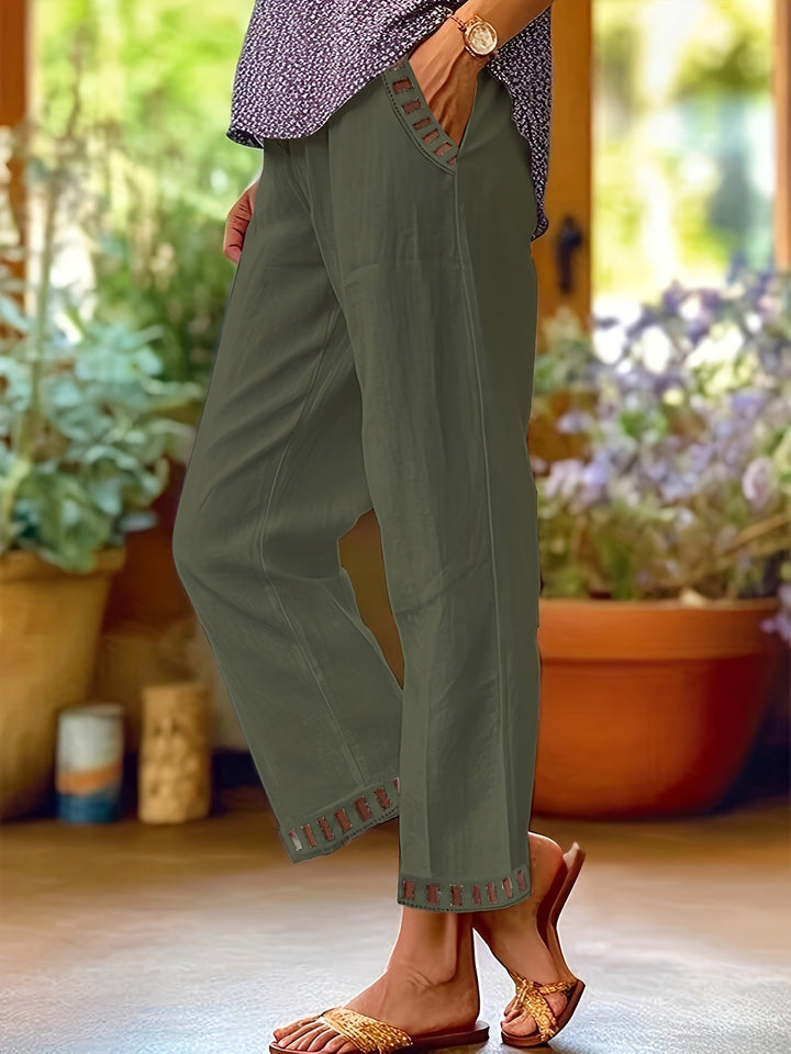 Wren – Cropped Relax Broek met Contrasterende Details