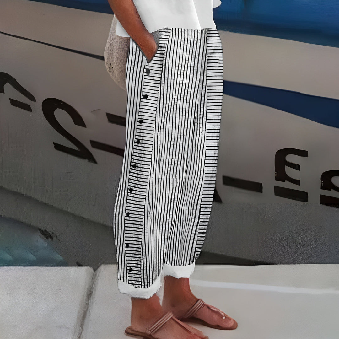 Dagny | Elegante Gestreepte Zomerbroeken