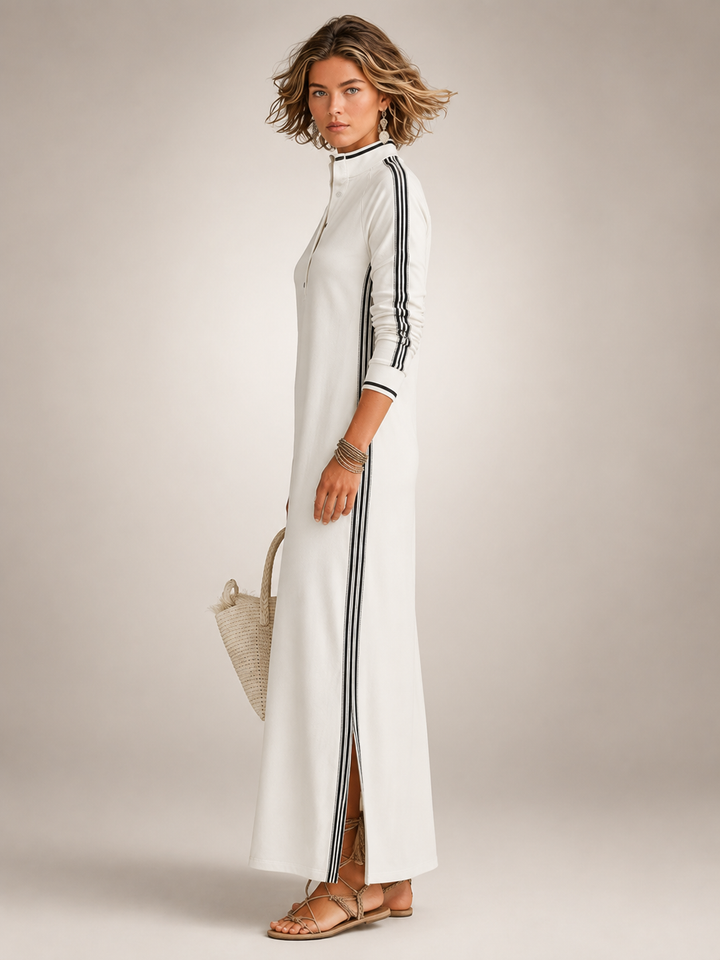 Frieda | Minimalistisch Sweatkleed in Maxi-lengte