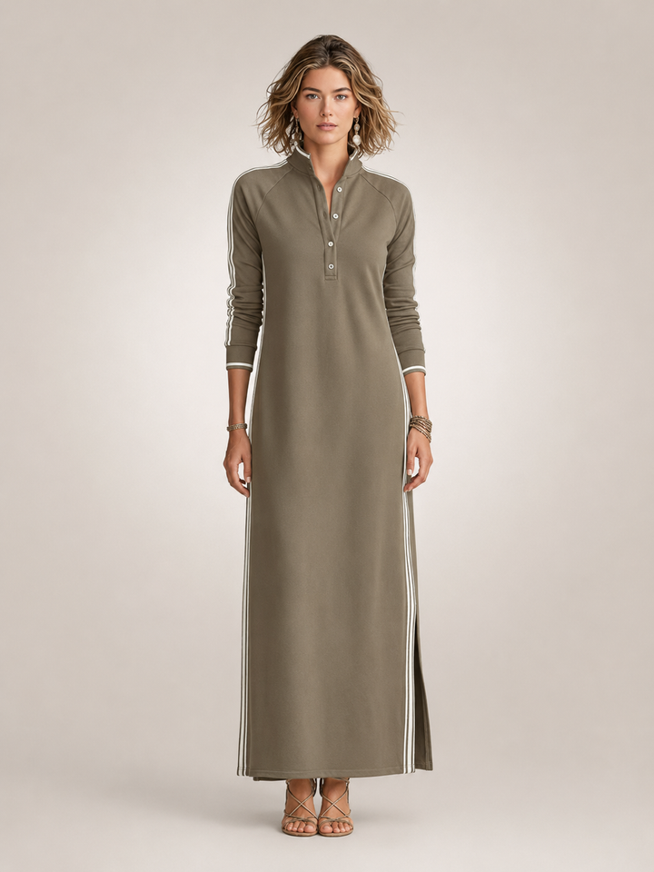 Frieda | Minimalistisch Sweatkleed in Maxi-lengte