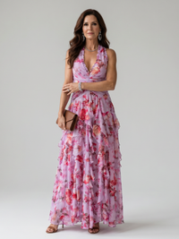 Geraldine | Halsband Maxikleed met geraffineerde top