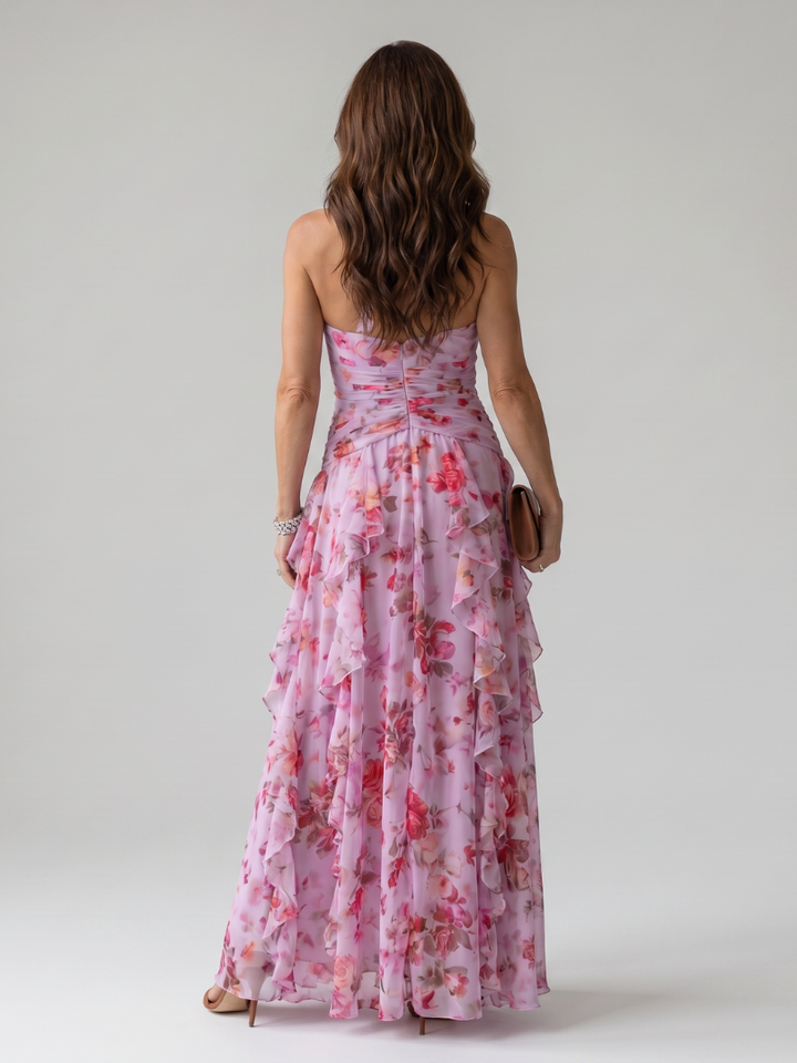 Geraldine | Halsband Maxikleed met geraffineerde top
