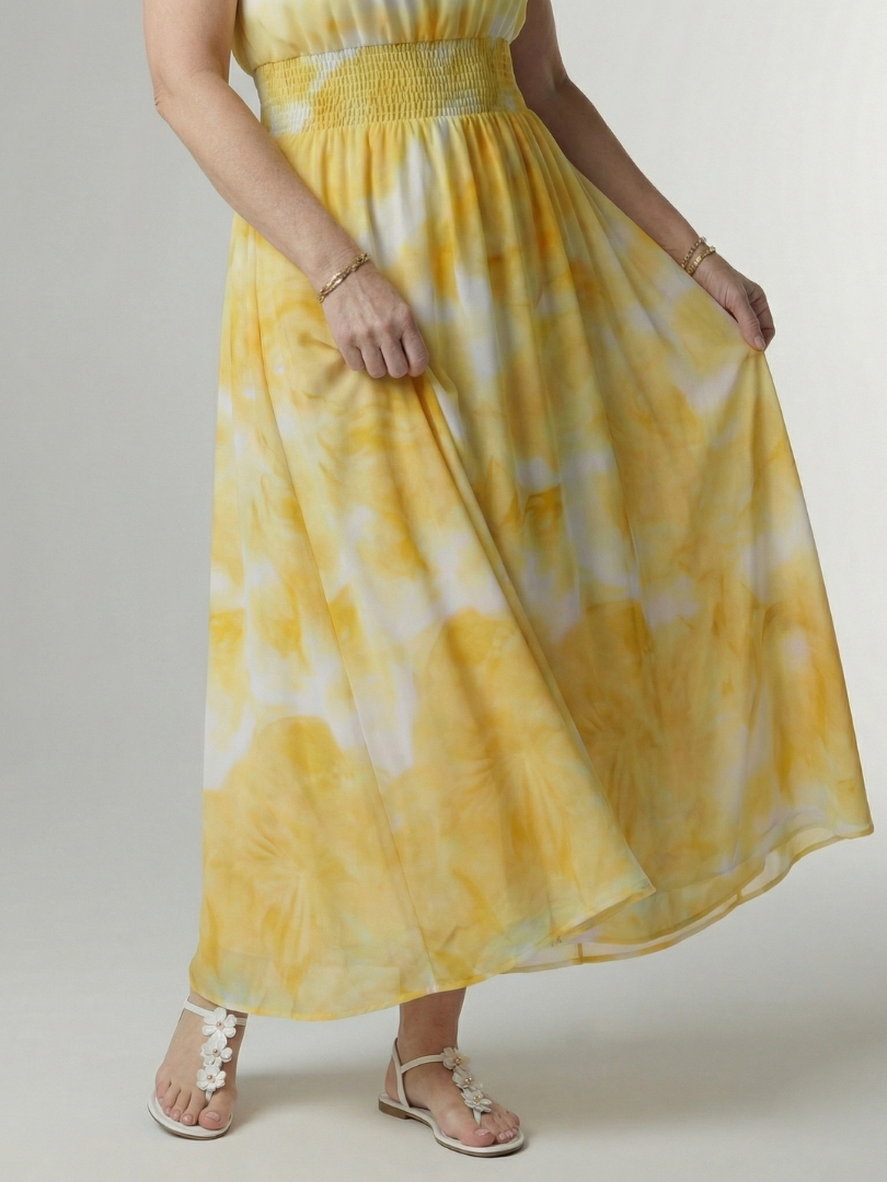Gisela | Halter-Midikleed met Ruches in 4 Kleuren