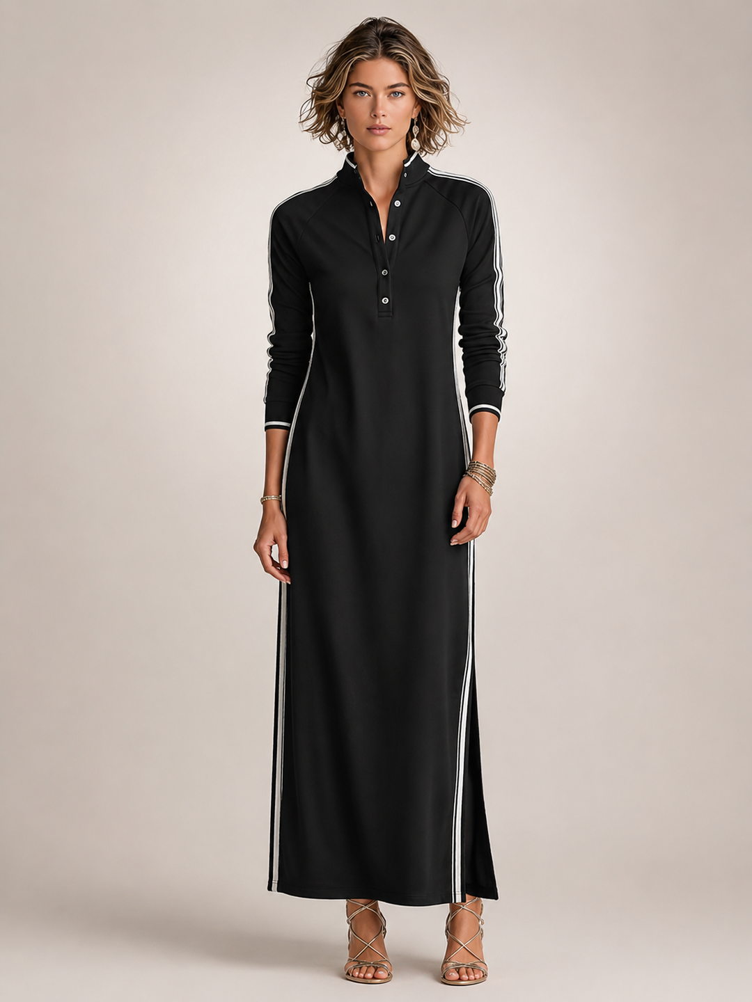 Frieda | Minimalistisch Sweatkleed in Maxi-lengte