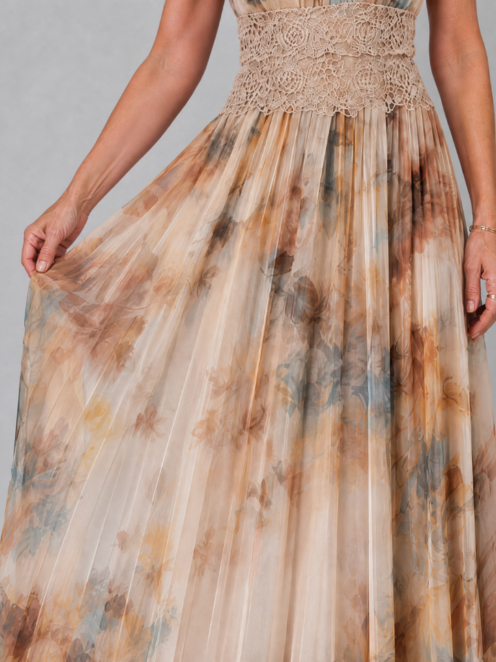 Hildegard | Halter Maxi-jurk met Kant Taille