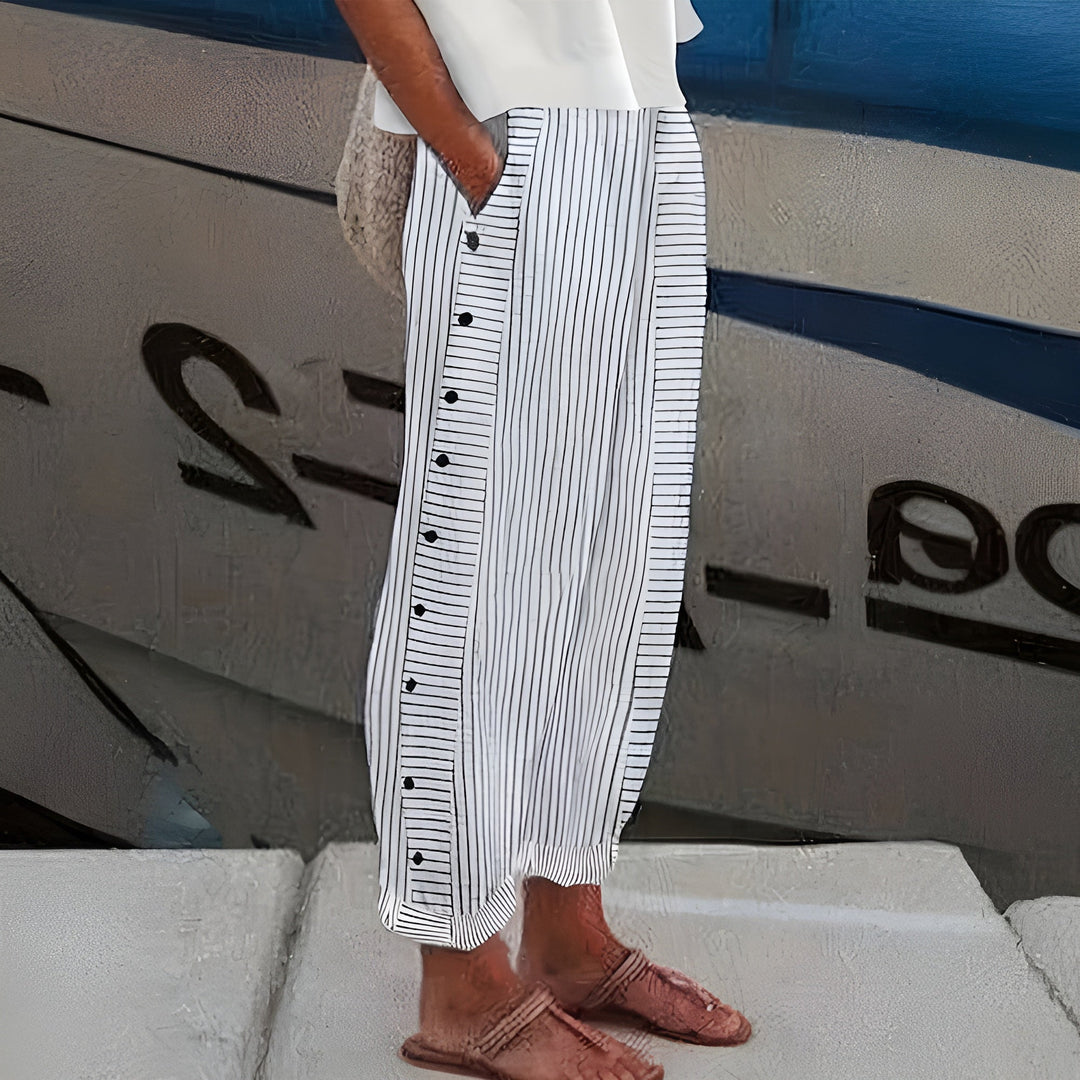 Dagny | Elegante Gestreepte Zomerbroeken