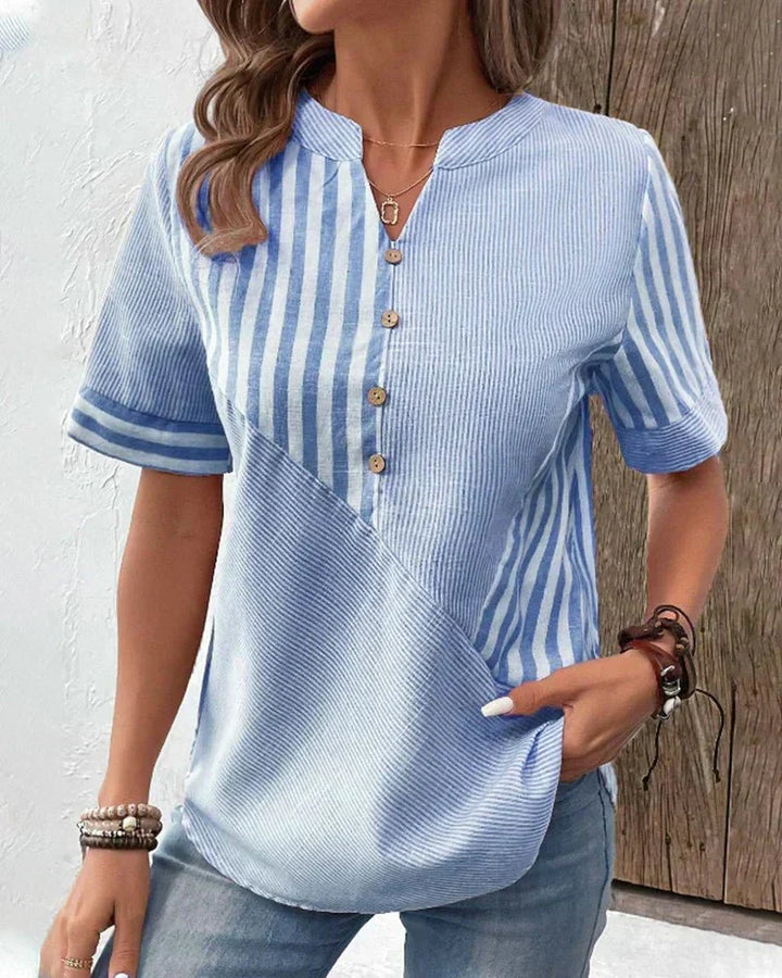 Lila | Zachte Gestreepte Blouse