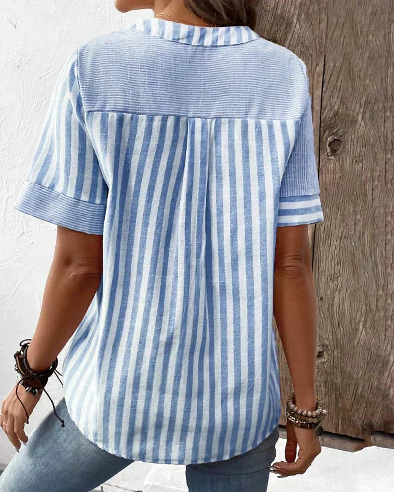 Lila | Zachte Gestreepte Blouse