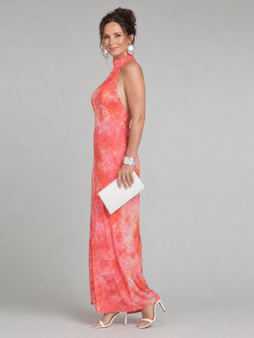 Lavinia | Gemarmer Halter-Maxikleed