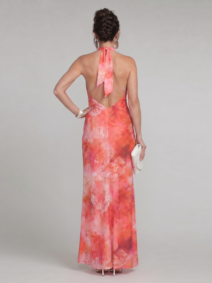 Lavinia | Gemarmer Halter-Maxikleed