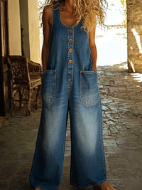 Grace | Salopette in Vintage Gewassen Katoenen Denim