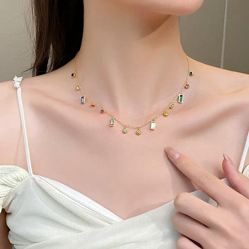 Choker Ketting met Verspreide Dainty Kristallen
