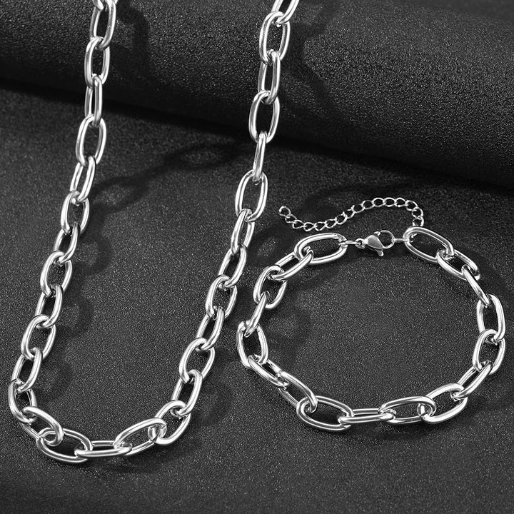 Set van eenvoudige clipketting en armband