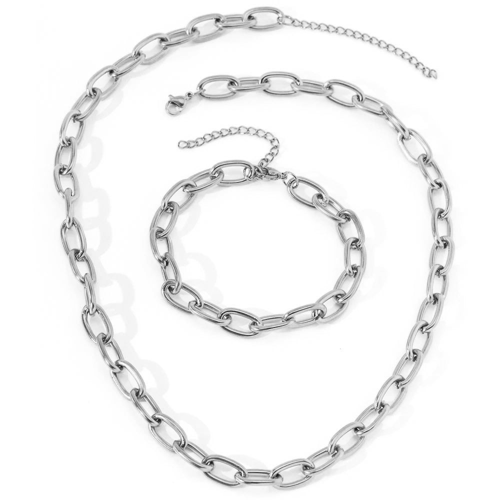 Set van eenvoudige clipketting en armband