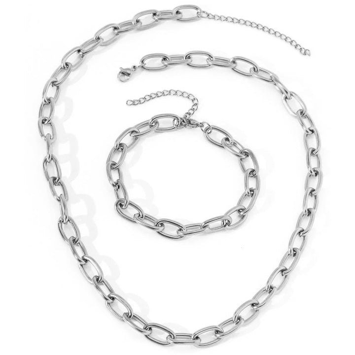 Set van eenvoudige clipketting en armband