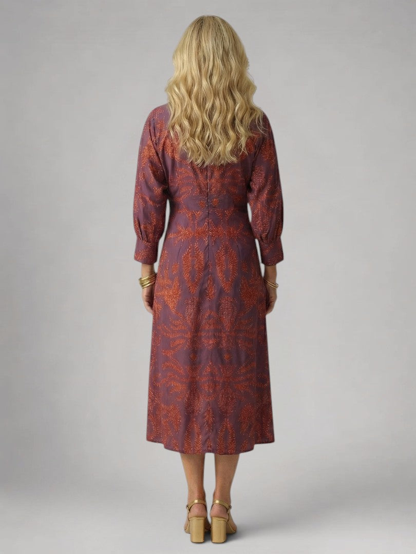 Vanessa | Lange Mouwen Wikkel Midi Jurk