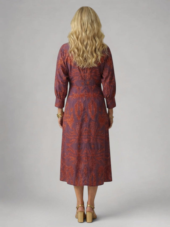 Vanessa | Lange Mouwen Wikkel Midi Jurk