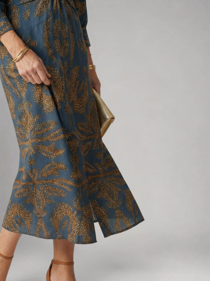 Vanessa | Lange Mouwen Wikkel Midi Jurk