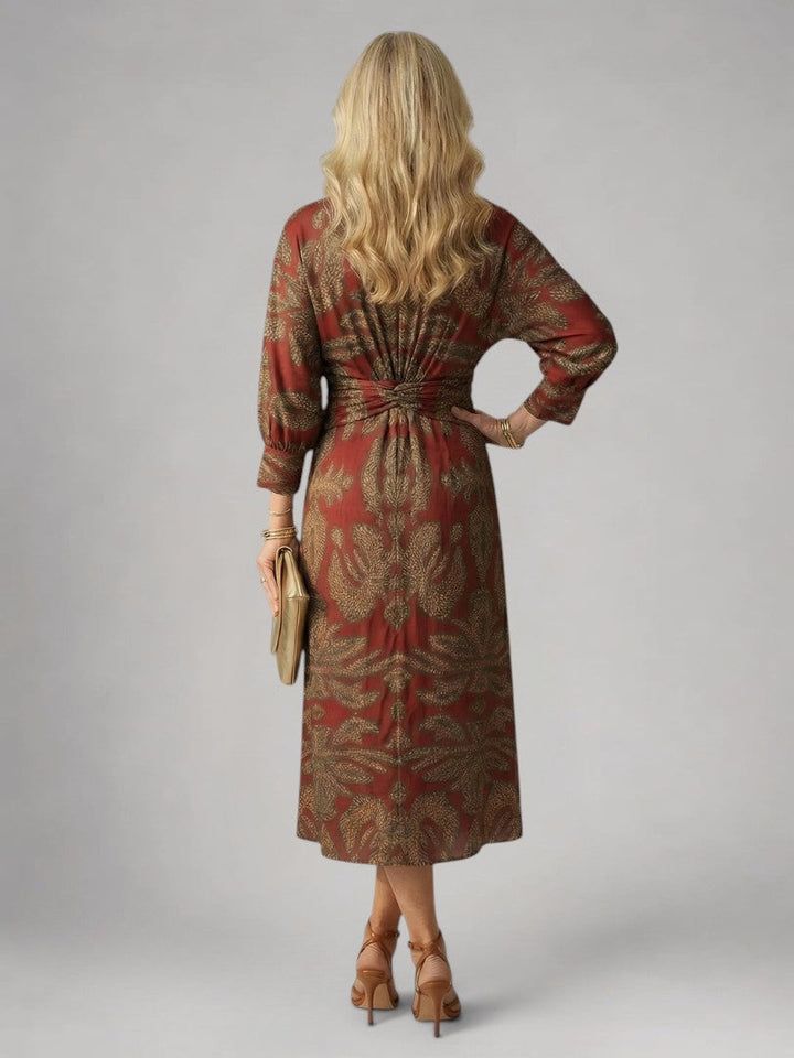 Vanessa | Lange Mouwen Wikkel Midi Jurk