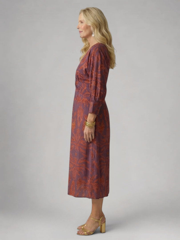 Vanessa | Lange Mouwen Wikkel Midi Jurk